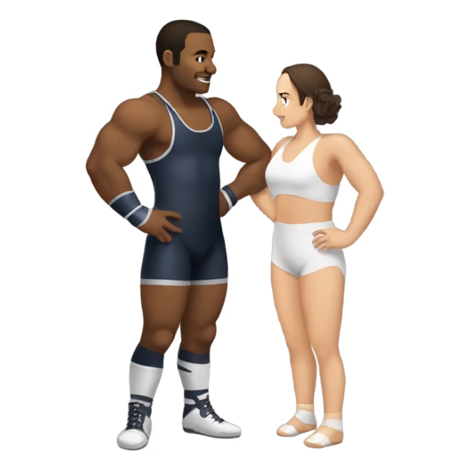 Make wrestler in love with female wrestler sticker