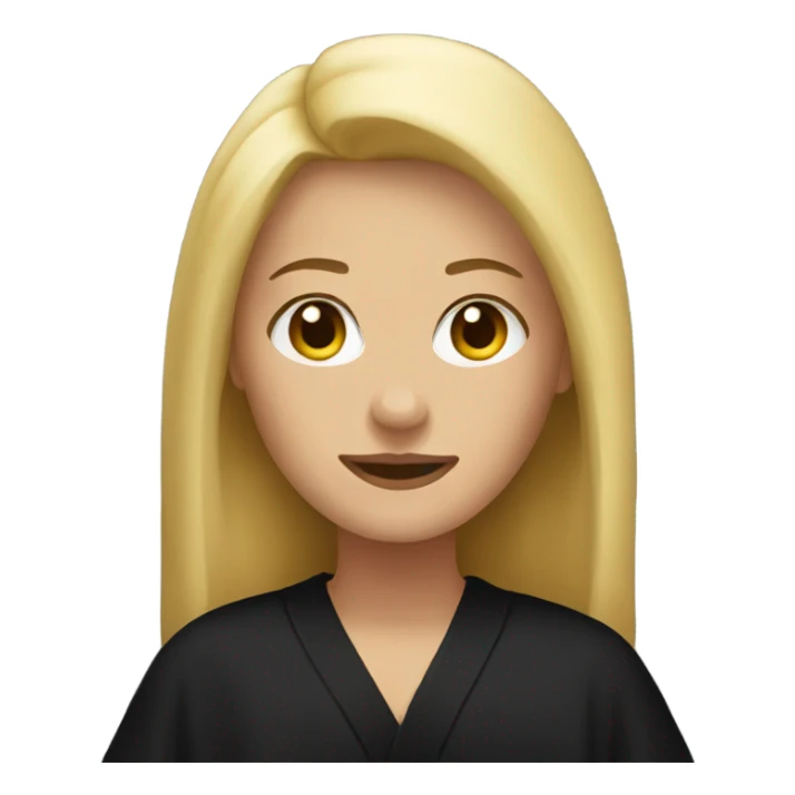 blond woman wearing black robe sticker