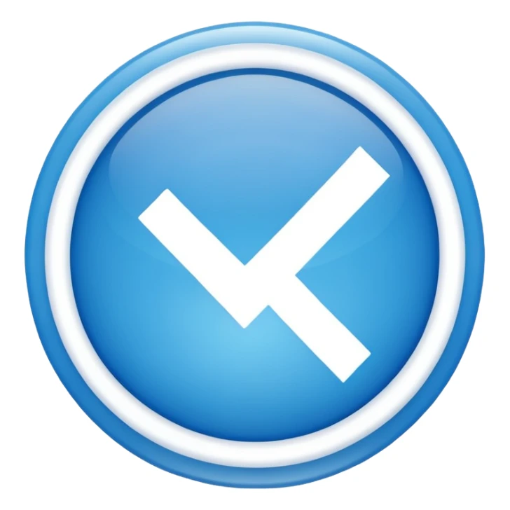 Un circulo celeste con una palomita blanca dentro un check sticker