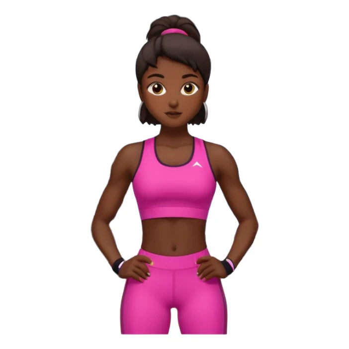 girl sport gym training, dark skin tone sticker