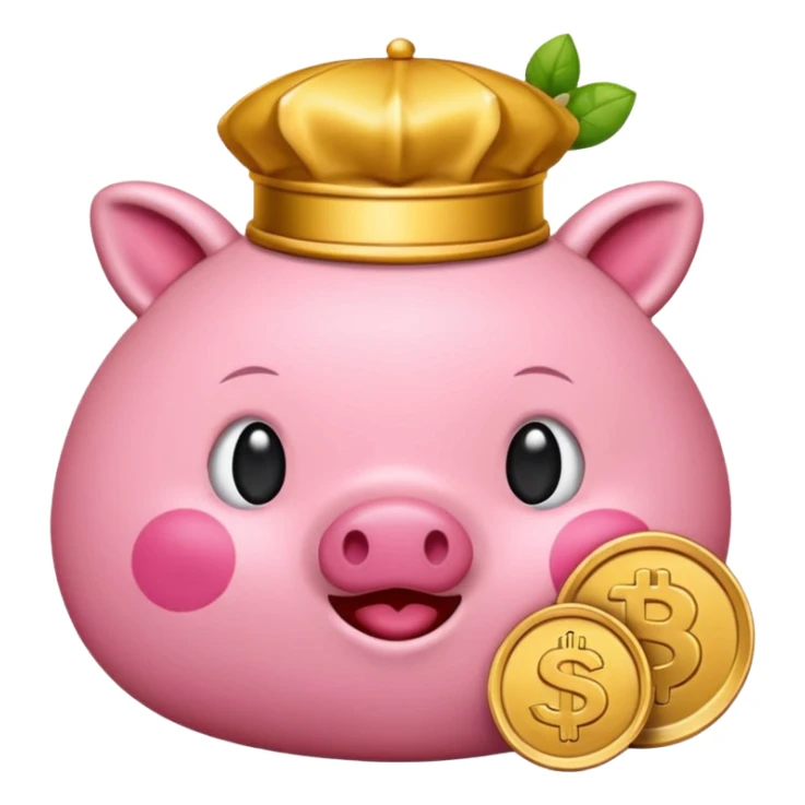 emoji de cochinito mientras se le cae las monedas sticker