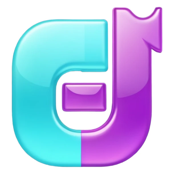 Purple and Cian Symbol of TikTok  sticker