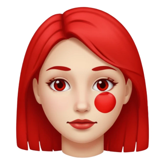 mujer con zonas rojas en la cara sticker