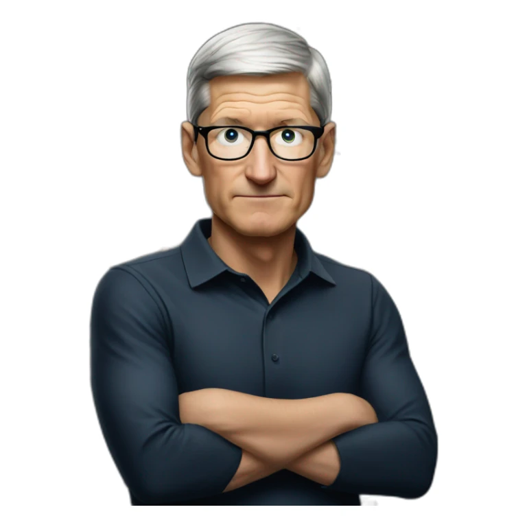 Tim cook with star emoji eyes sticker