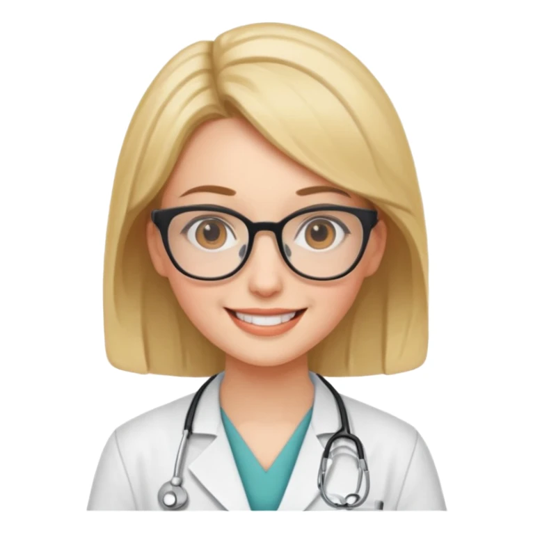 doctor girl with glasses sticker