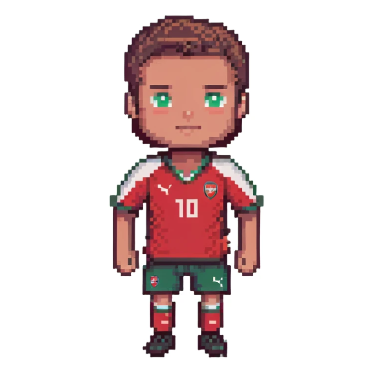 Soccer player in Arsenal red jersey sticker
