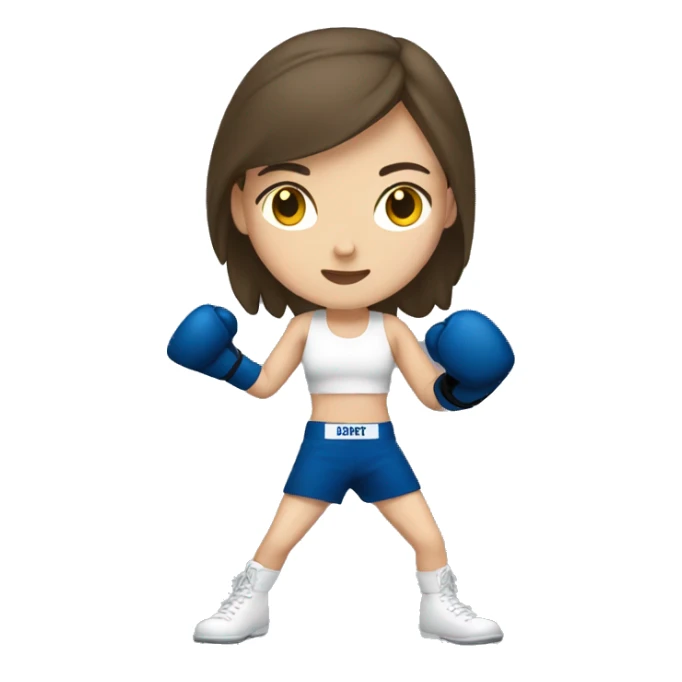 white brunette girl boxing sticker