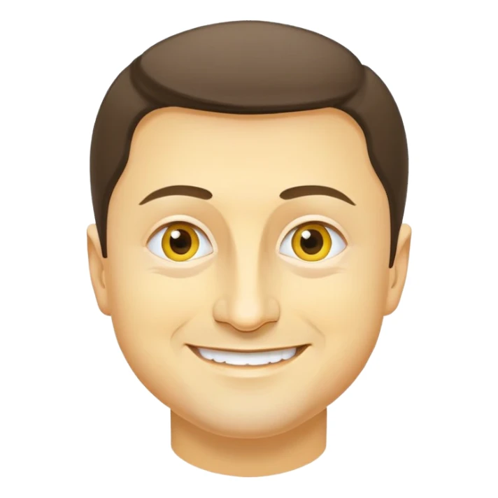 vladimir zelensky round yellow face minimal details friendly smile sticker