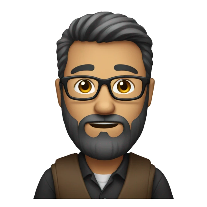 A male author, being slightly annoyed, wearing glasses with a brown beard, holding a book. sticker