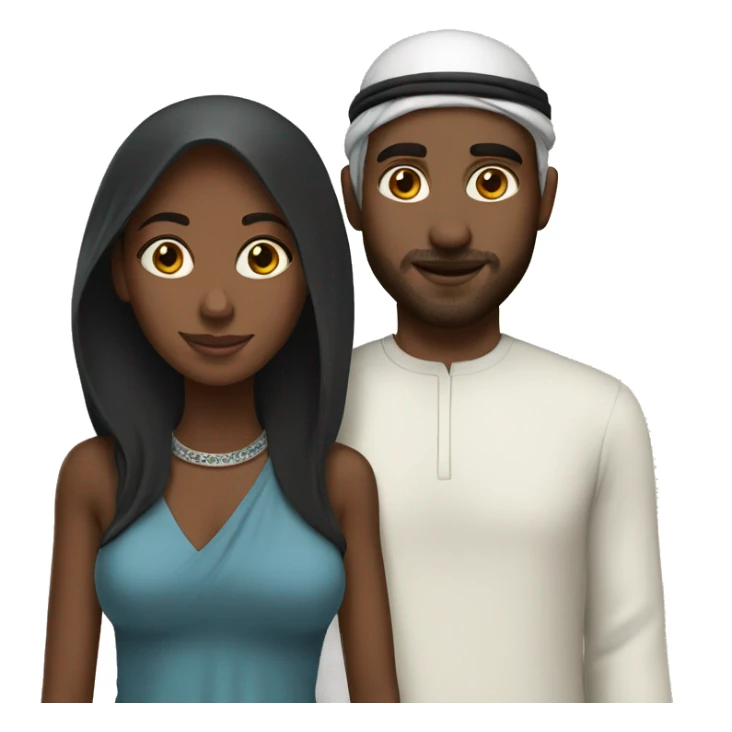 Black girl with Arab husband  sticker