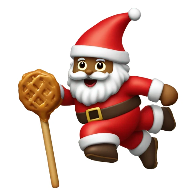 Santa Claus flies on a caramel stick sticker