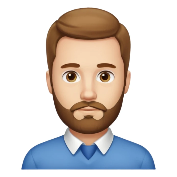 A white guy with coolers and white collar t shirt and the beard for him is at the chin area only sticker