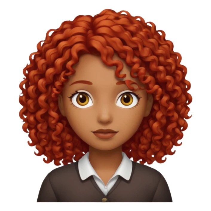 Una chica morena, rizada de pelo rojo sticker