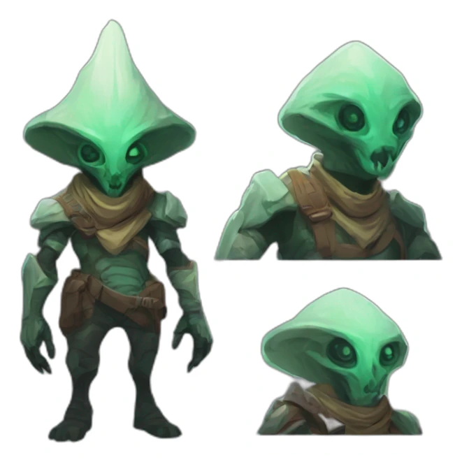 alien mountain creature scifi roguelike rpg style inspired by slay the spire digital art sticker