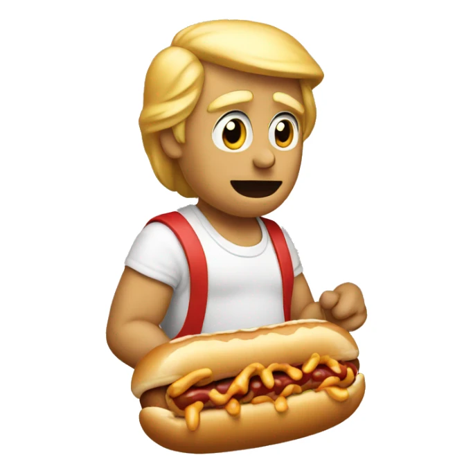 Donald trump eating a hotdog sticker