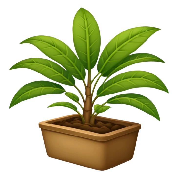 plantas abundantes tipo helecho en macetas rectangulares color café sticker