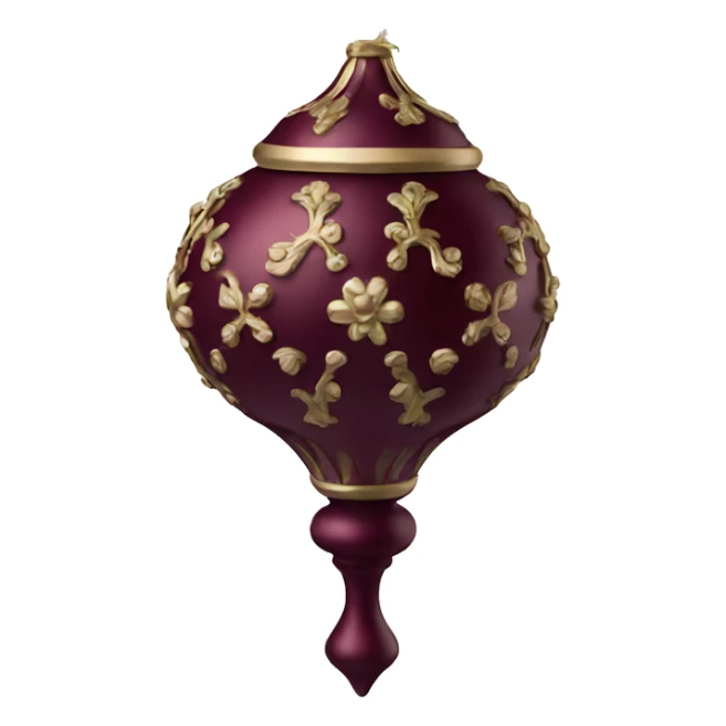 Elegant burgundy finial ornament sticker