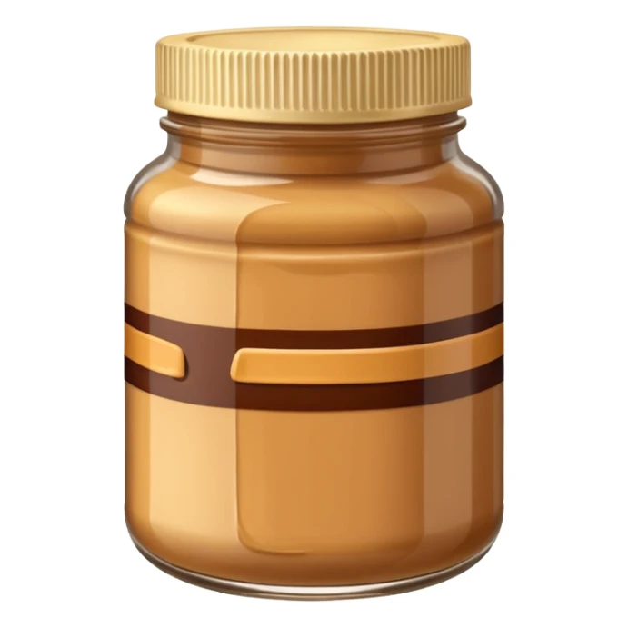 A jar of peanut butter with chocolate stripe: sticker