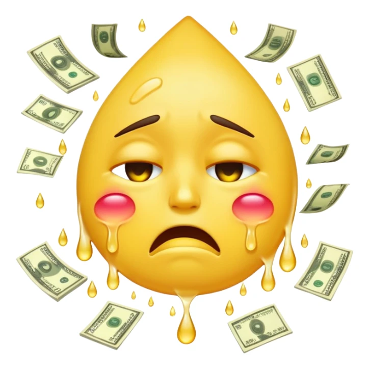 crying emoji with a lot money sticker