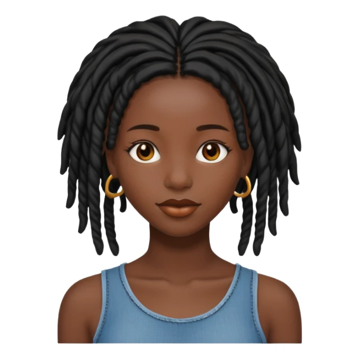 a pretty black girl with black, pretty locs sticker