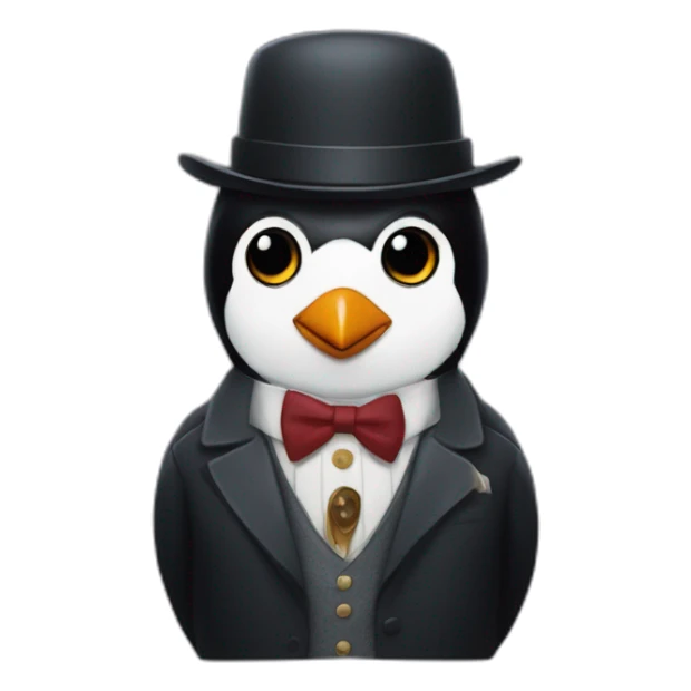 penguin super hero with peaky blinder netflix hat sticker