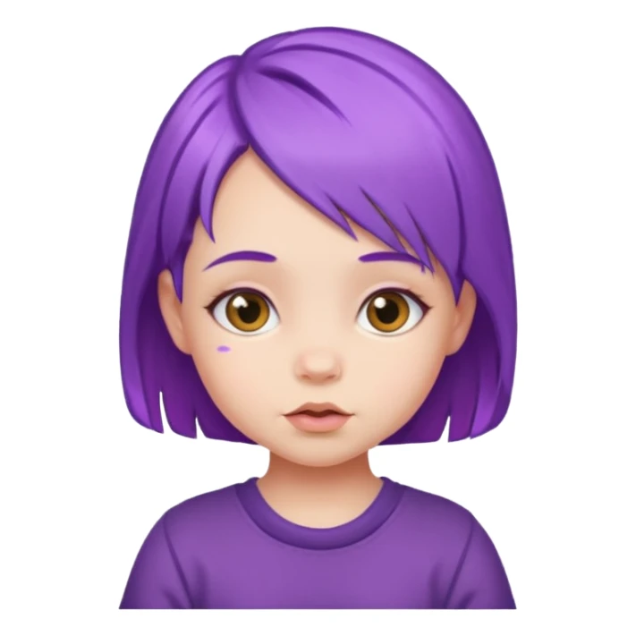 baby girl with purple hair sticker