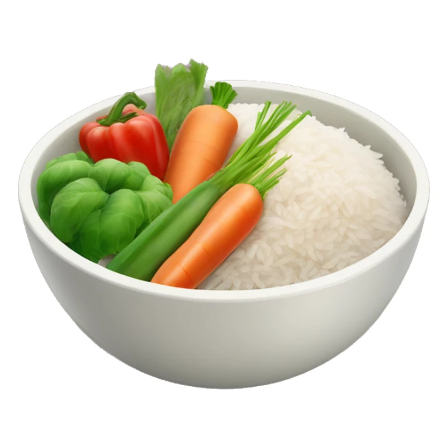 Bowl of vegetables with some rice  sticker