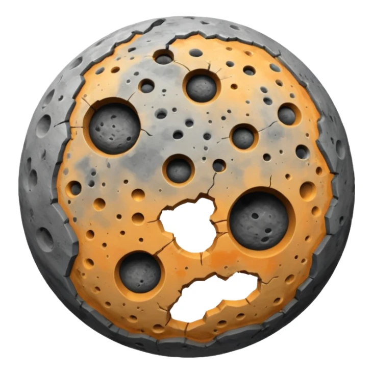 planet with a lot of craters sticker