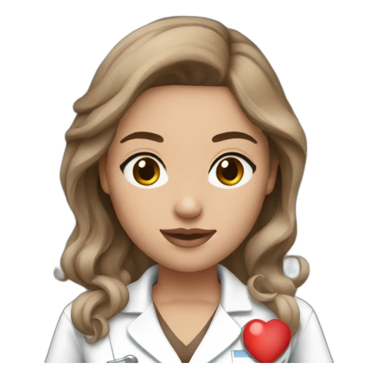 sexy nurse white skin brown hair sticker