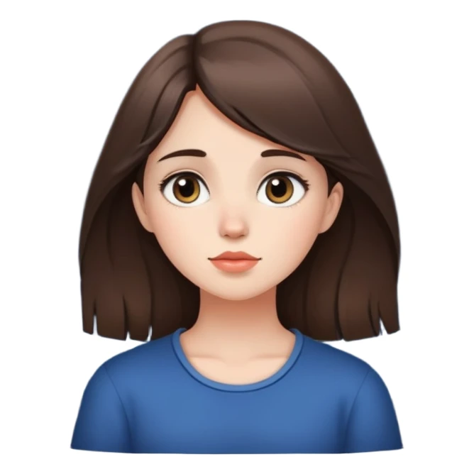 Brunette girl looking at the moon sticker