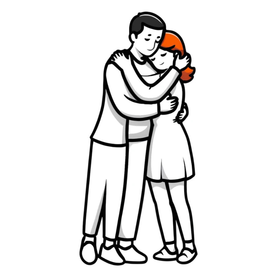 loving couple, spouse to spouse sticker