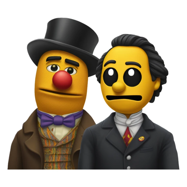 Bert and Ernie Disney Villains:
Count Rigorous (Bert) & Prince Prankster (Ernie)
Count Rigorous is a strict, orderly villain obsessed with rules and order, enforcing his will with an iron fist. lives for chaos, pulling tricks and causing disorder. sticker