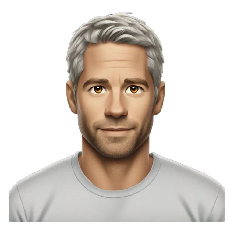 actor paul walker with a t-shirt on grey hair  sticker