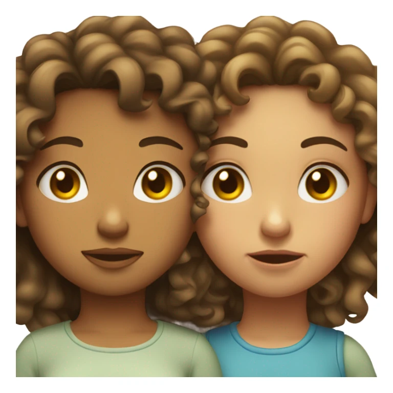  Two girls with curly hair one with eyes closed one pouting  sticker