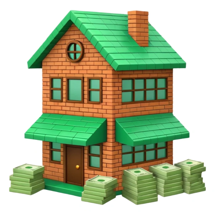 house made out of money sticker