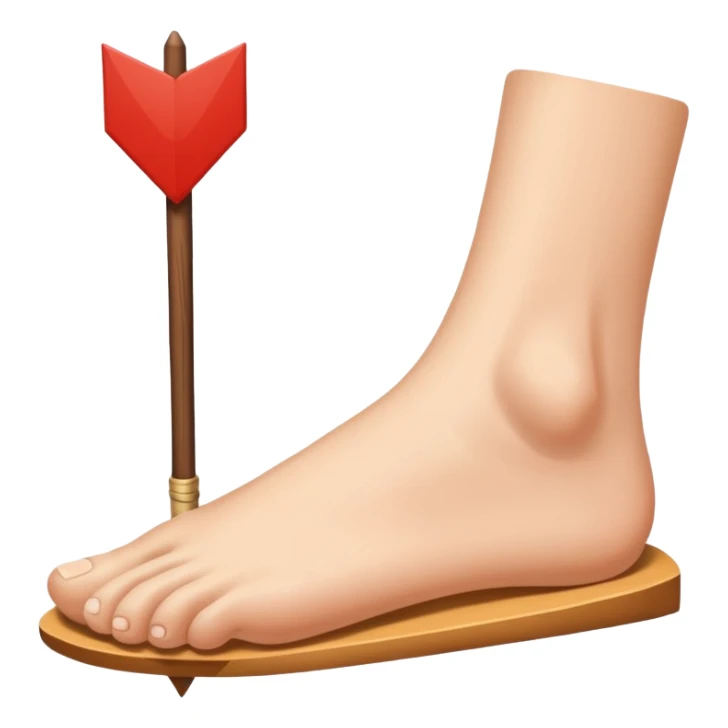 tavolo con freccia verso un piede sticker