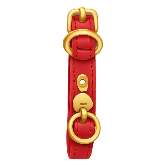 red dog collar with golden tag sticker