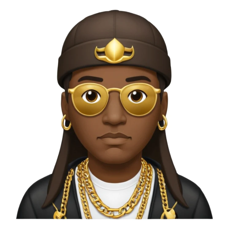 Kool Moe Dee, Rapper (b.1962) with dark brown hair sticker