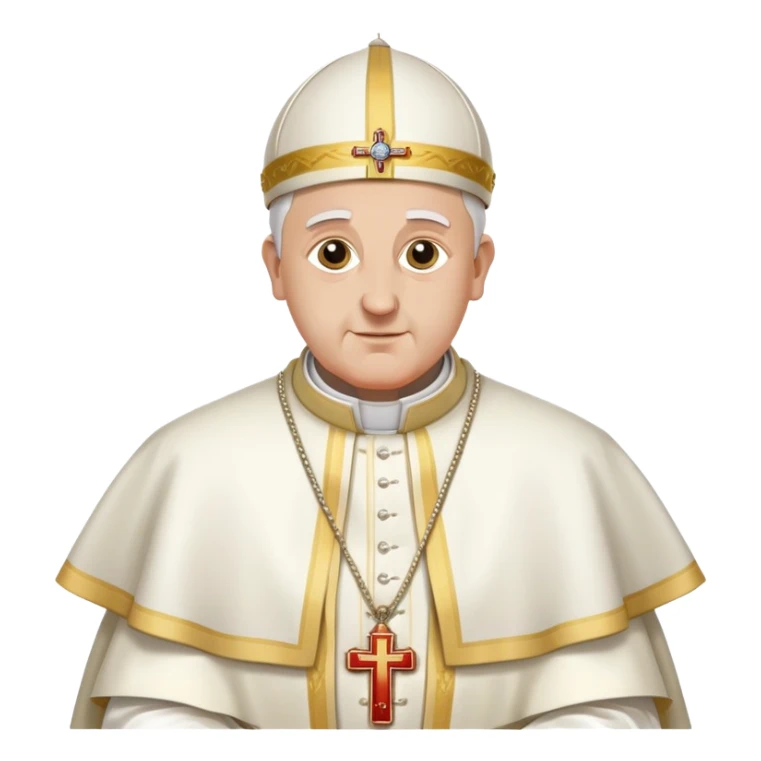 Pope with traditional white mitre and papal vestments sticker