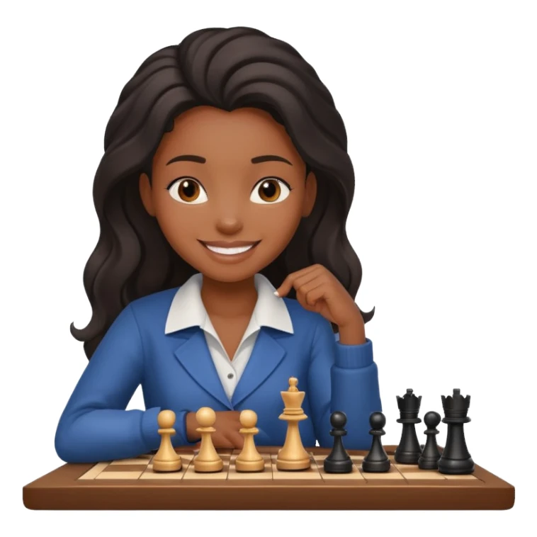 black girl playing chess sticker