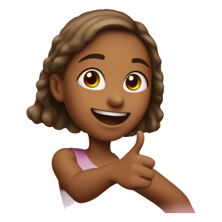 A girl pointing and saying good one  sticker