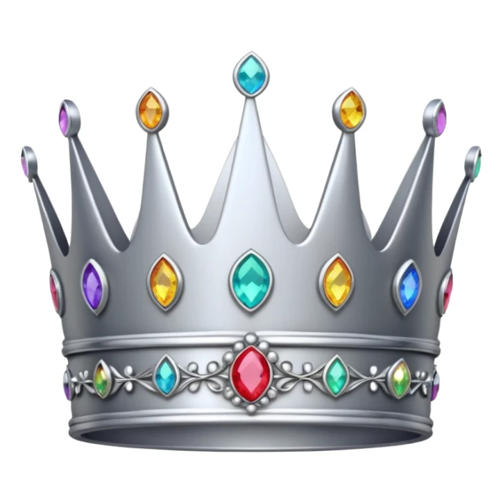 silver feminine crown with rainbow gemstones sticker