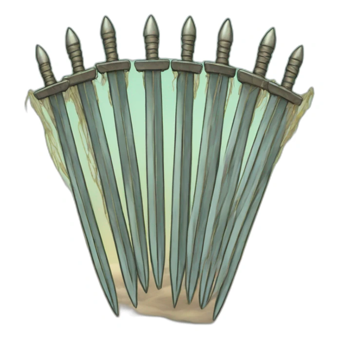 Ten of swords tarot card sticker