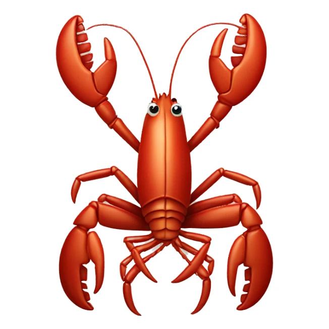 A lobster making a heart with his hands sticker