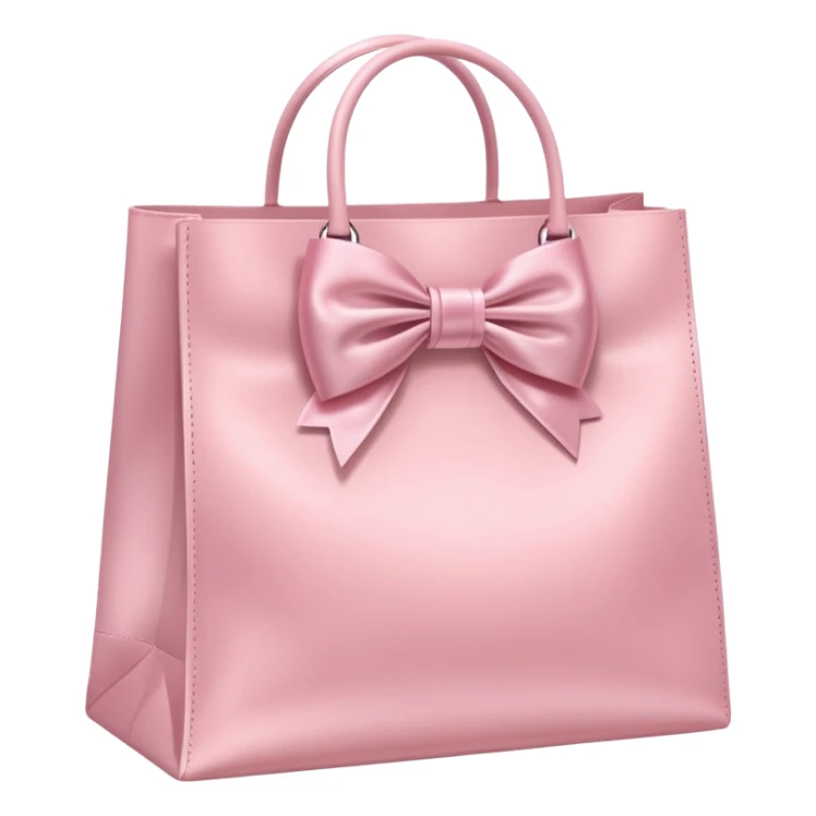 light pink shopping bag with bow emoji | AI Emoji Generator sticker
