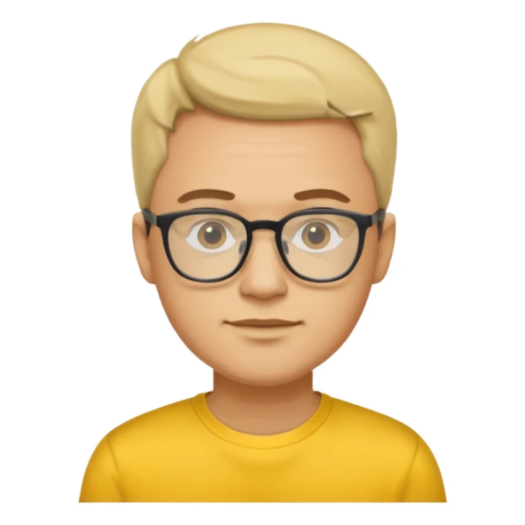 a glasses man with yellow shirt sticker