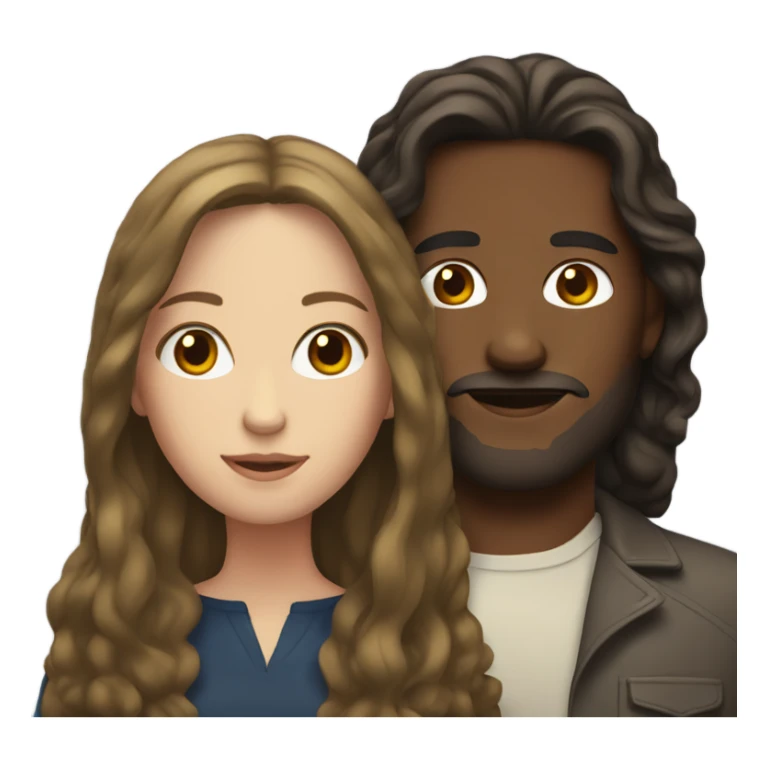 white man and woman with brunette hair sticker