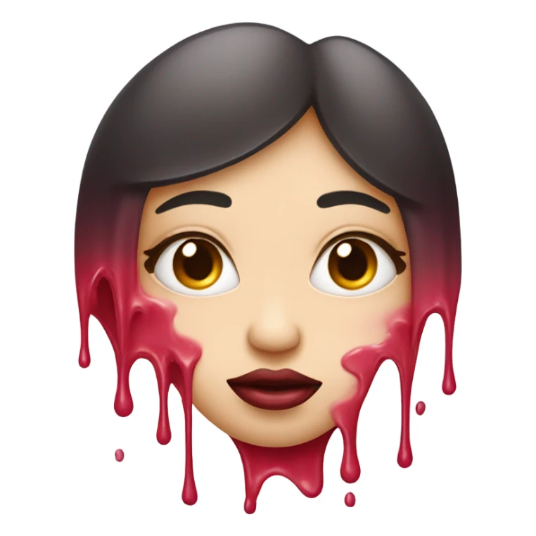 Lipstick Face covered in milk liquid sticker