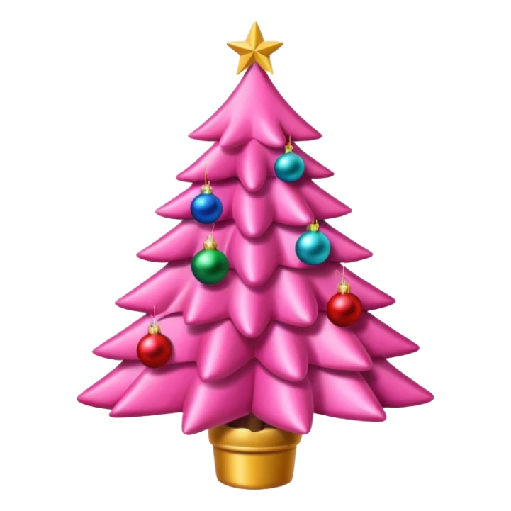 Pink Christmas tree with bows instead of ornaments sticker