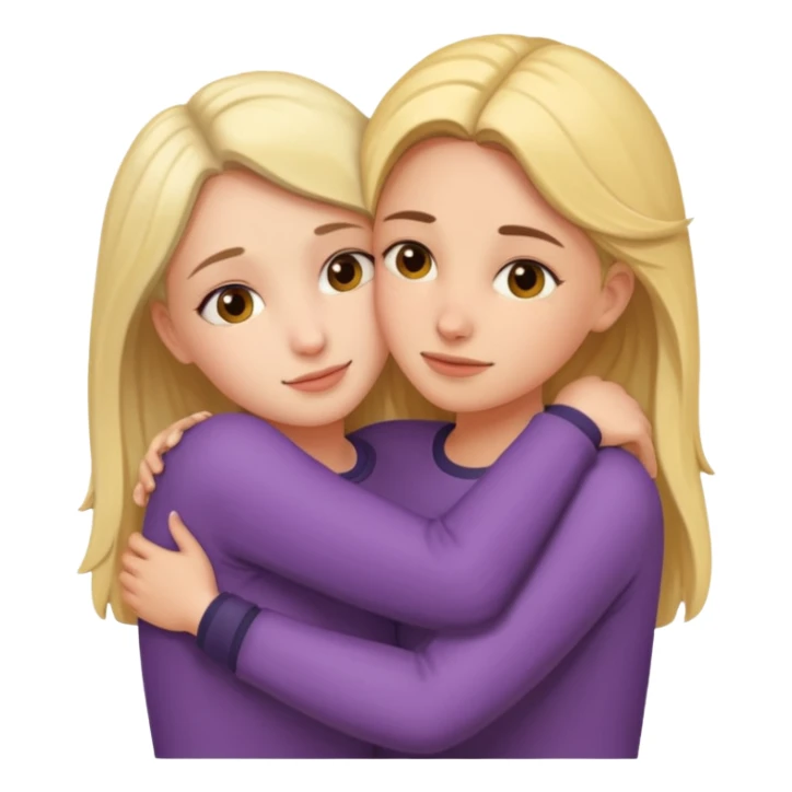 Two females hugging for comfort sticker